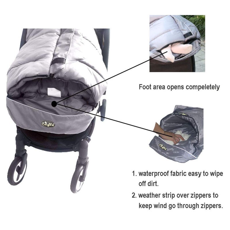 CozyMe Stroller Blanket Evelution, Stroller Footmuff Winter Toddler Universal Stroller Bunting Bag for 6-36 M, Waterproof Bunting Bag - Image 5